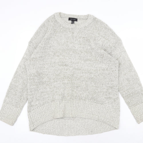 New Look Womens Grey Round Neck Acrylic Pullover Jumper Size M