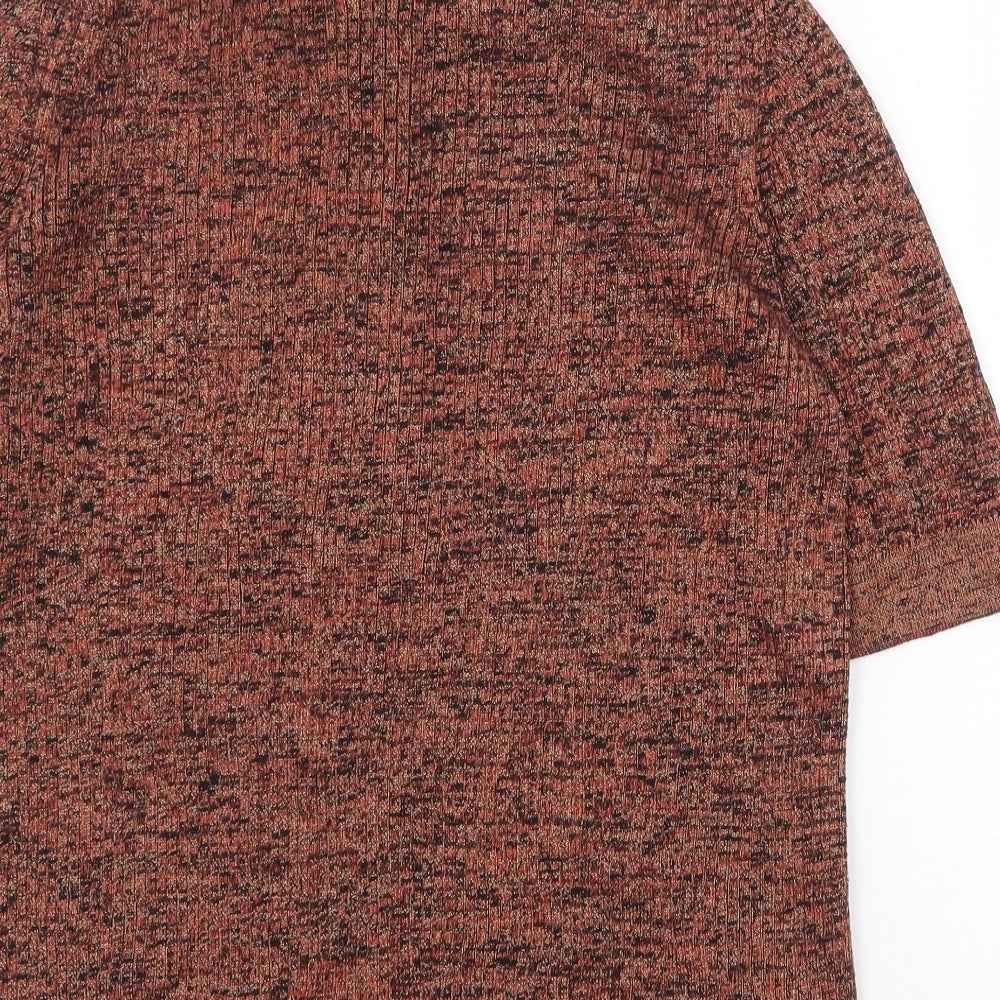 Marks and Spencer Womens Brown Round Neck Cotton Pullover Jumper Size 16