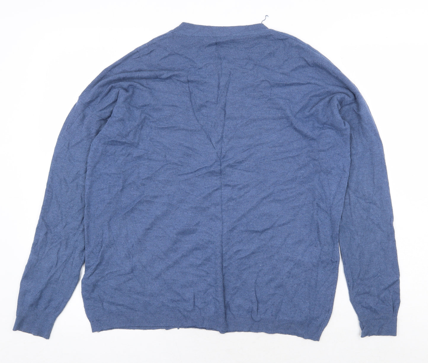 Preworn Womens Blue Scoop Neck Viscose Pullover Jumper Size L