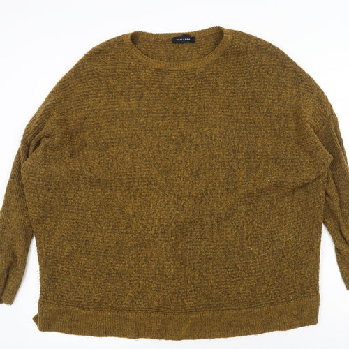New Look Womens Yellow Round Neck Acrylic Pullover Jumper Size S