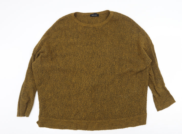 New Look Womens Yellow Round Neck Acrylic Pullover Jumper Size S