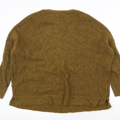 New Look Womens Yellow Round Neck Acrylic Pullover Jumper Size S