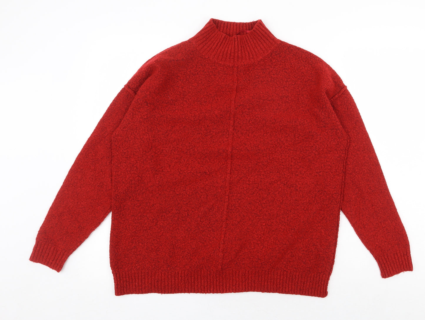 Primark Womens Red Mock Neck Acrylic Pullover Jumper Size XS
