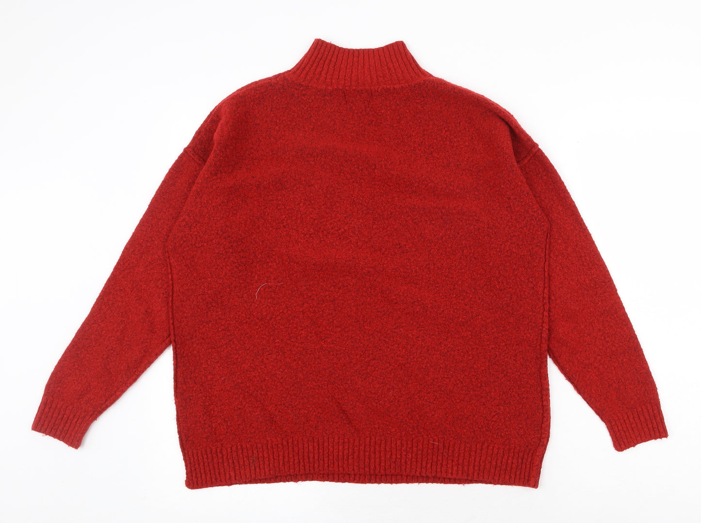 Primark Womens Red Mock Neck Acrylic Pullover Jumper Size XS