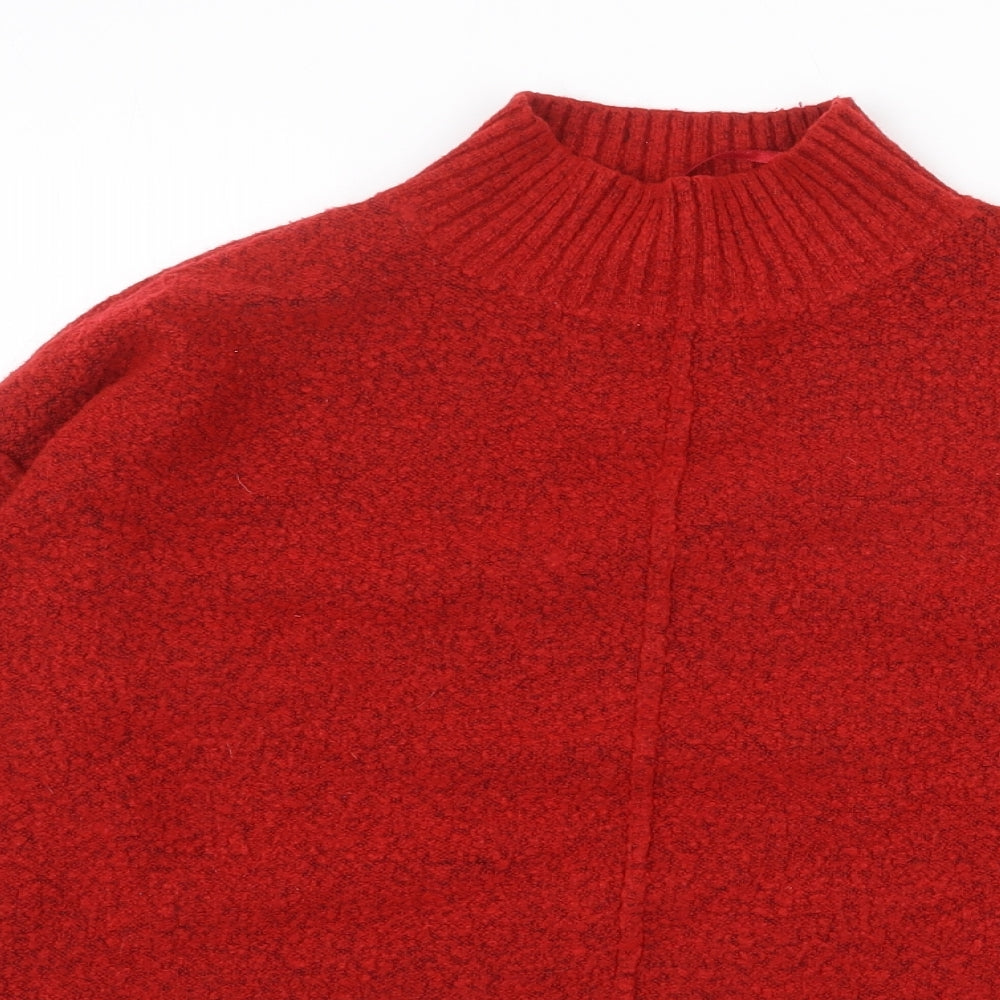 Primark Womens Red Mock Neck Acrylic Pullover Jumper Size XS