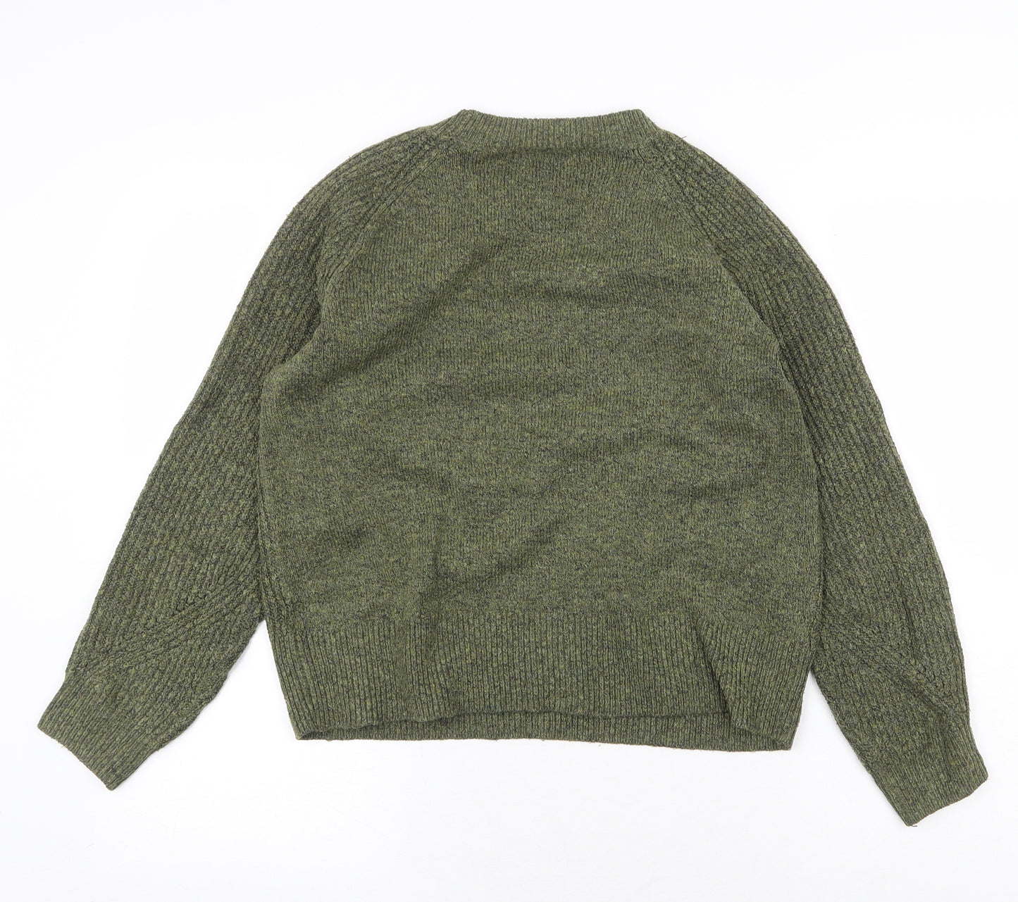 Marks and Spencer Womens Green Round Neck Acrylic Pullover Jumper Size S
