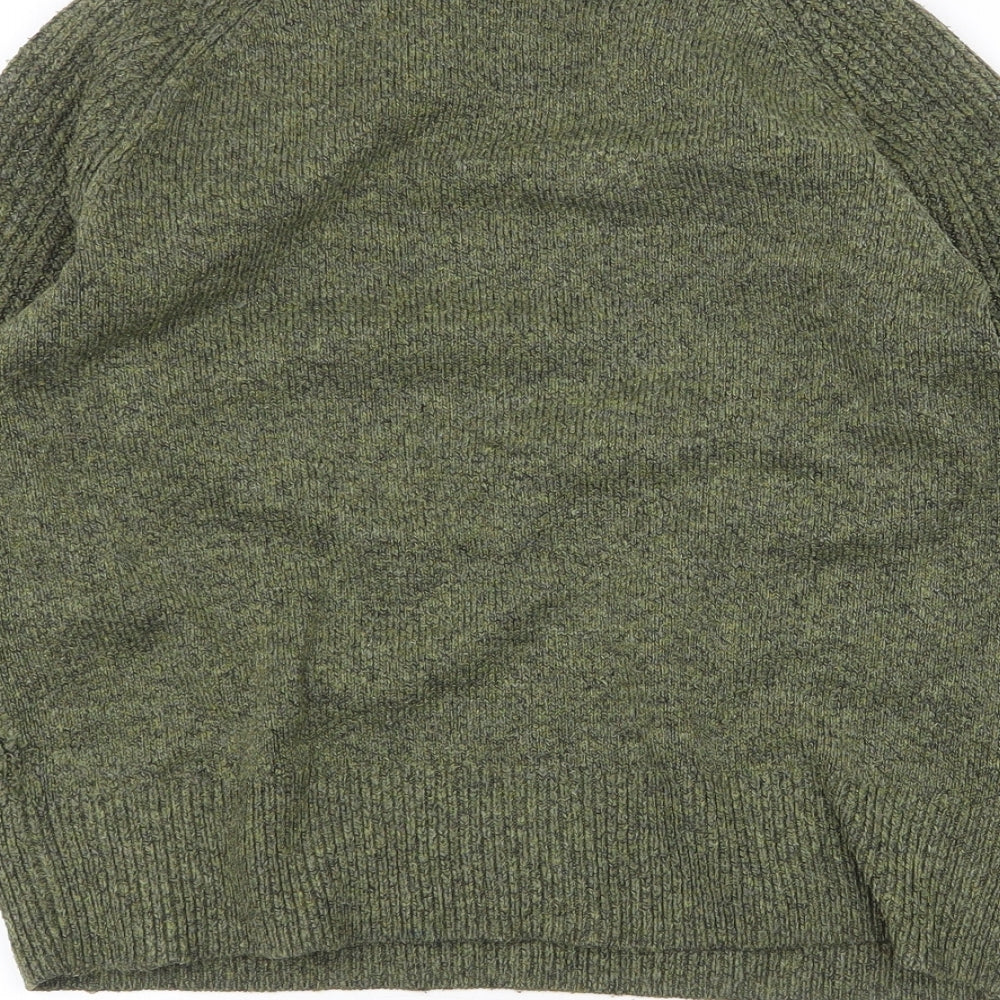 Marks and Spencer Womens Green Round Neck Acrylic Pullover Jumper Size S