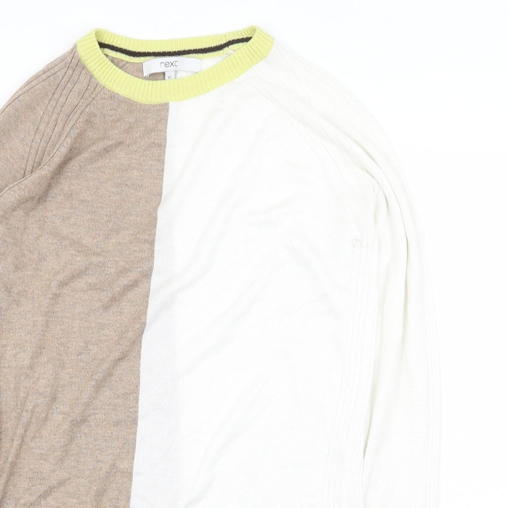 NEXT Womens Multicoloured Round Neck Polyester Pullover Jumper Size XS