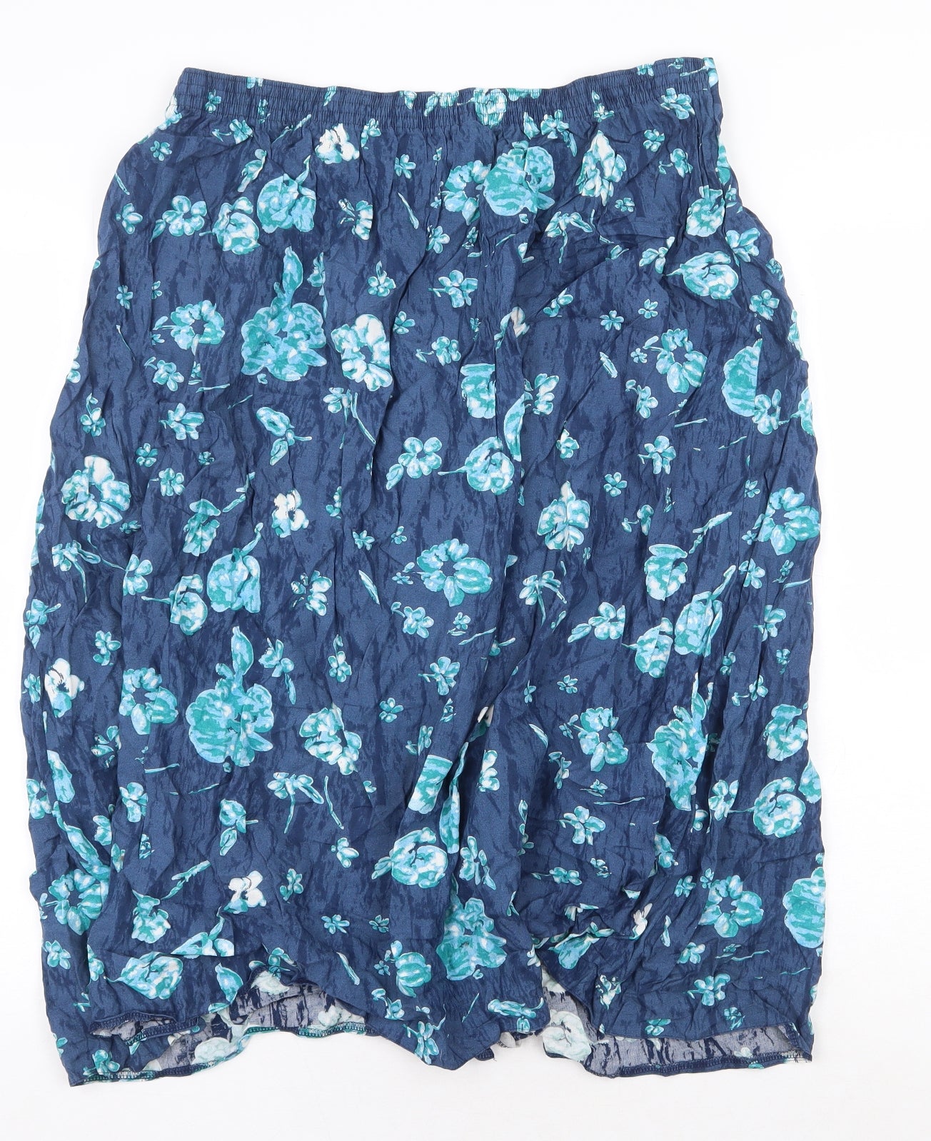 Variations Womens Blue Floral Viscose Peasant Skirt Size 20 Button
