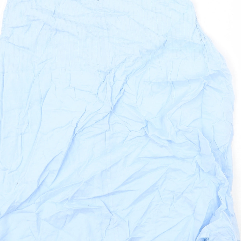 Joules Womens Blue Cotton Basic Tank Size 14 Round Neck
