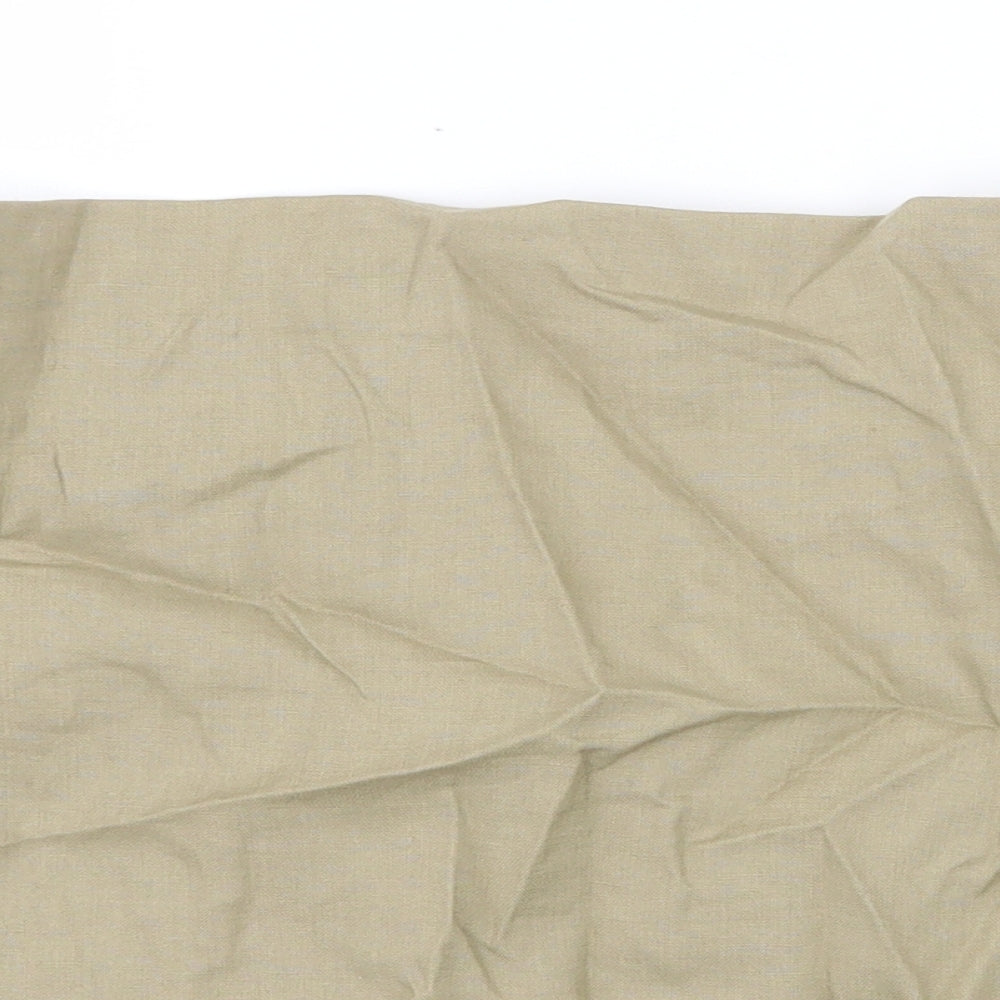 Zara Womens Green Linen Mini Skirt Size XL Zip