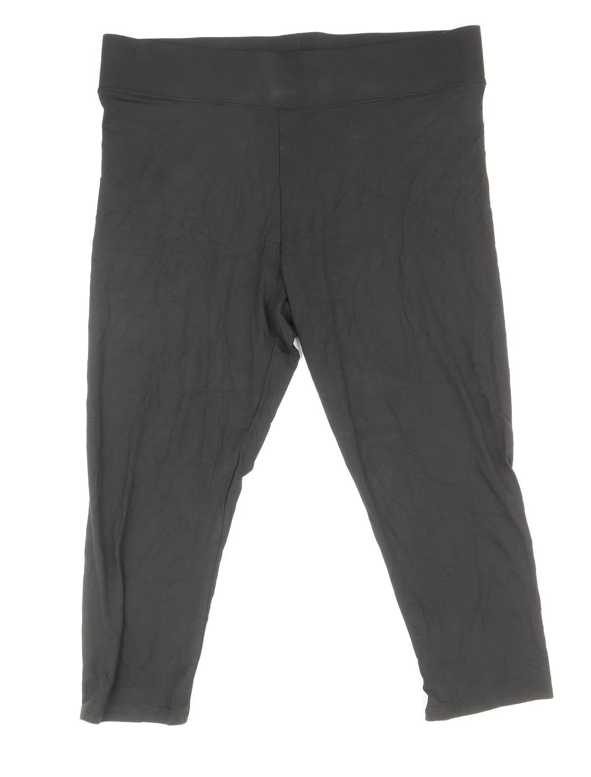 Marks and Spencer Womens Black Viscose Cropped Leggings Size 16