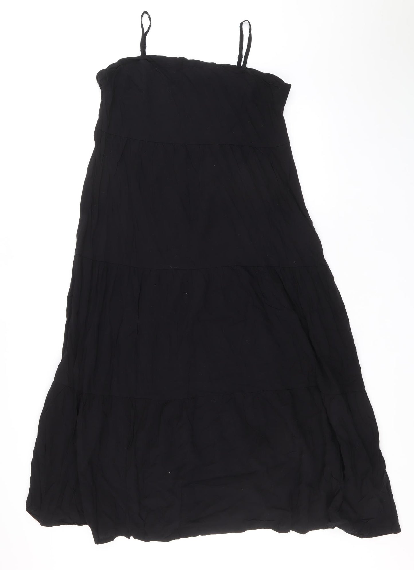 Warehouse Womens Black Viscose Maxi Size 14 Off the Shoulder Zip