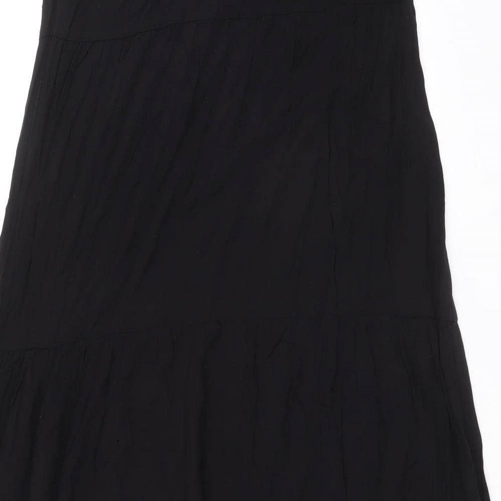 Warehouse Womens Black Viscose Maxi Size 14 Off the Shoulder Zip