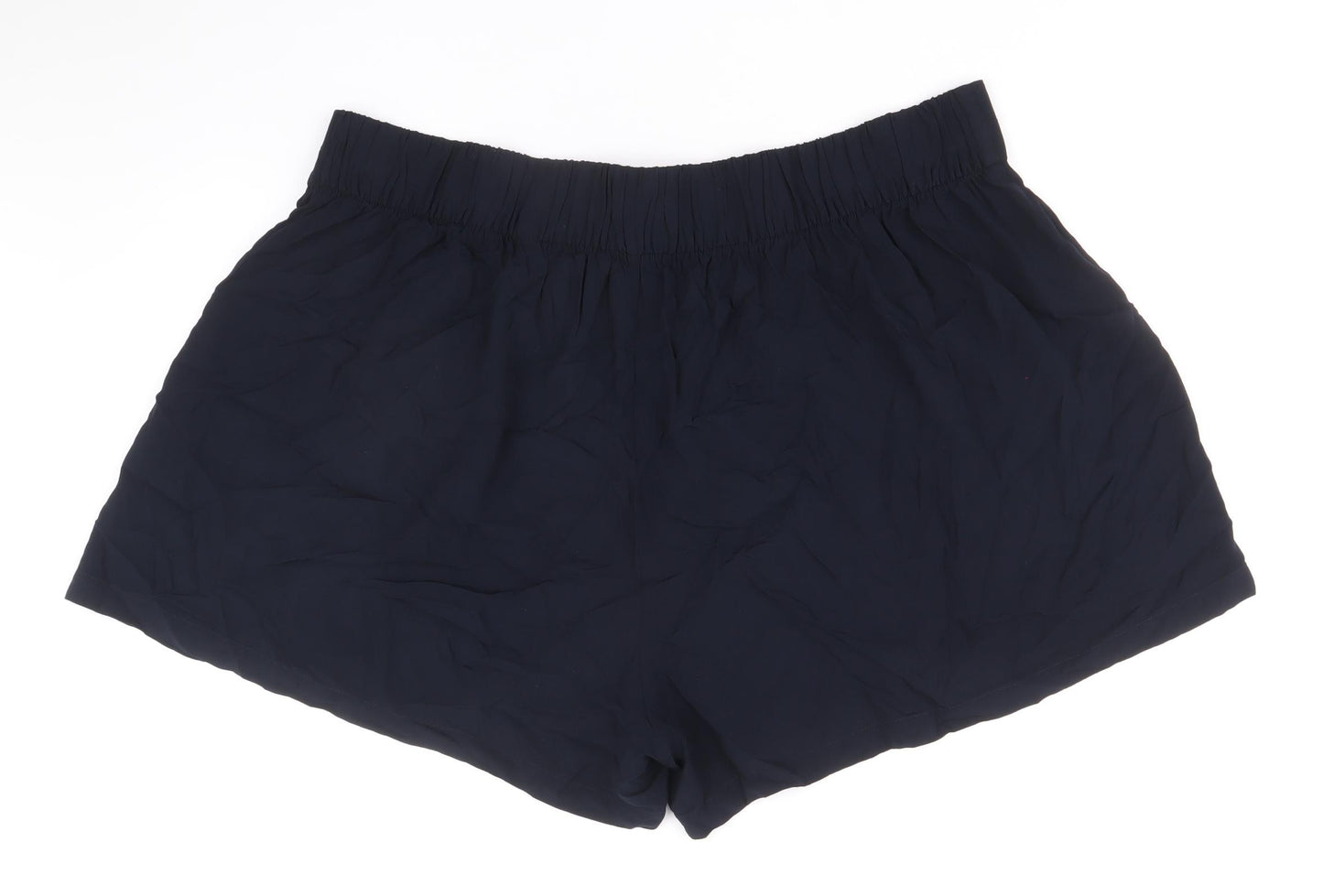 Marks and Spencer Womens Blue Viscose Basic Shorts Size 22 Regular Pull On