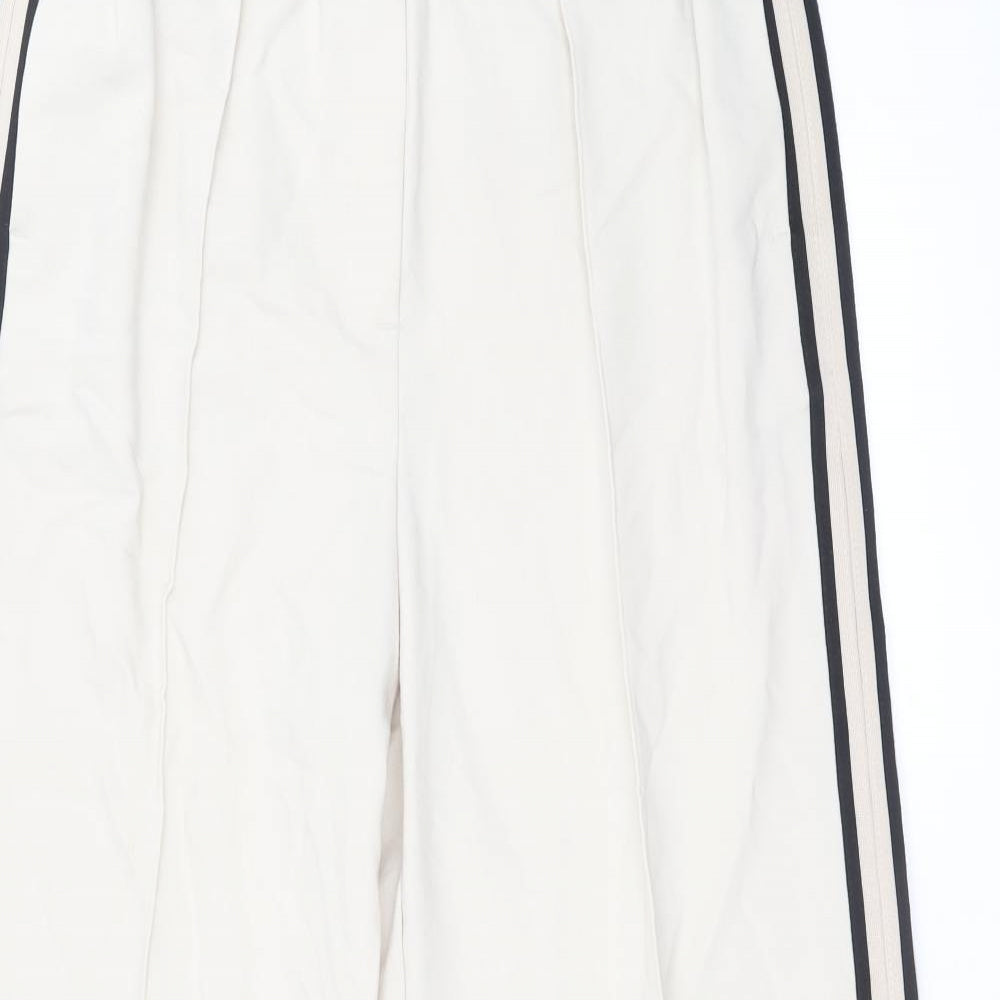 Marks and Spencer Womens Beige Polyester Trousers Size 12 Regular - Side Stripe