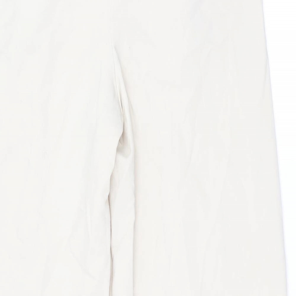 Marks and Spencer Womens Beige Polyester Trousers Size 12 Regular - Side Stripe