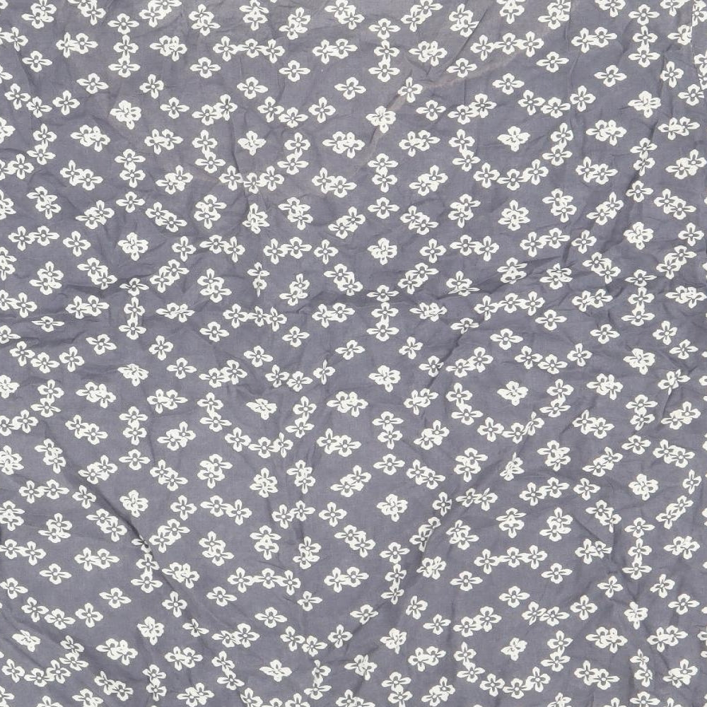 Ann Harvey Womens Grey Geometric 100% Cotton Basic Blouse Size 24 Round Neck