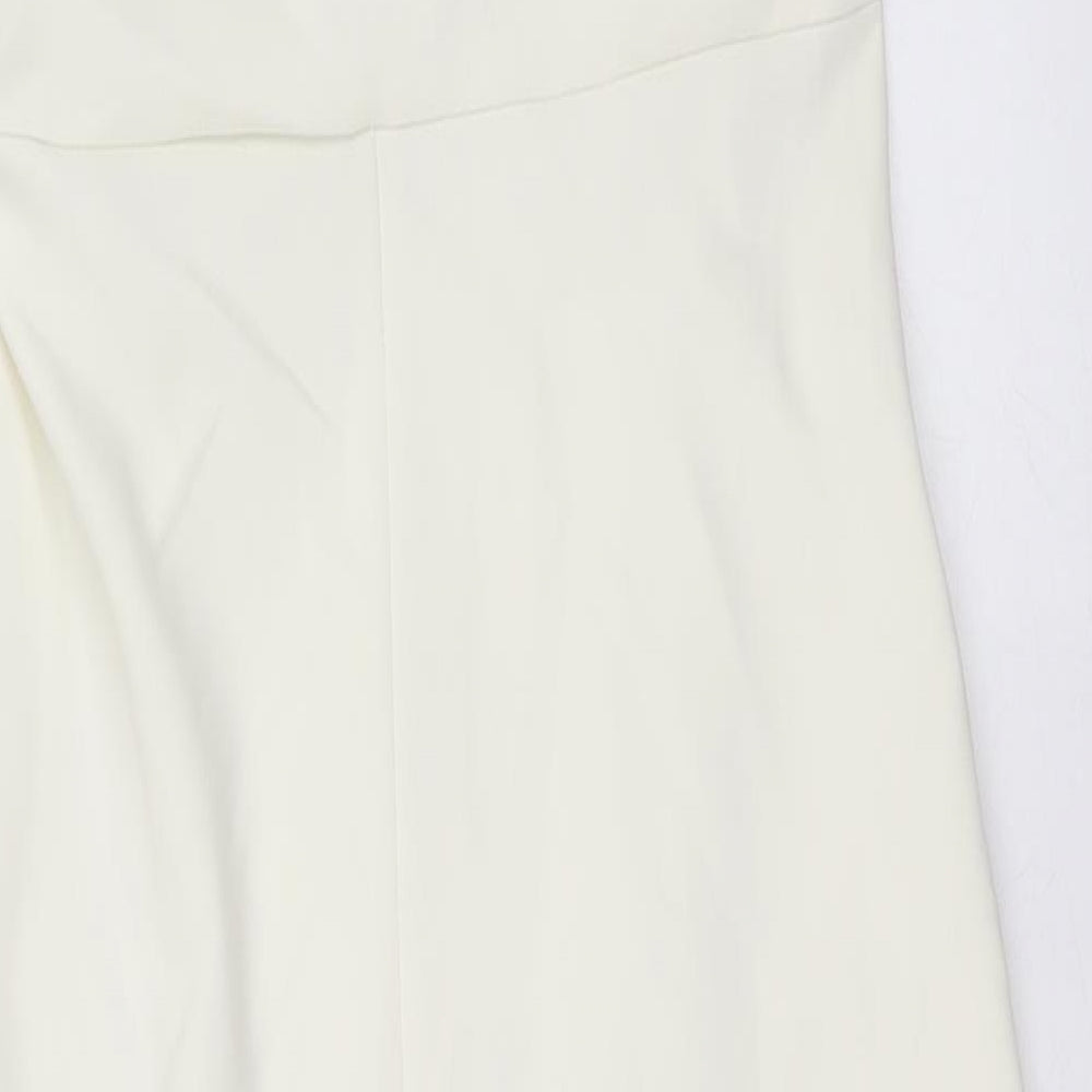 Zara Womens Ivory Polyester Bodycon Size S One Shoulder Zip