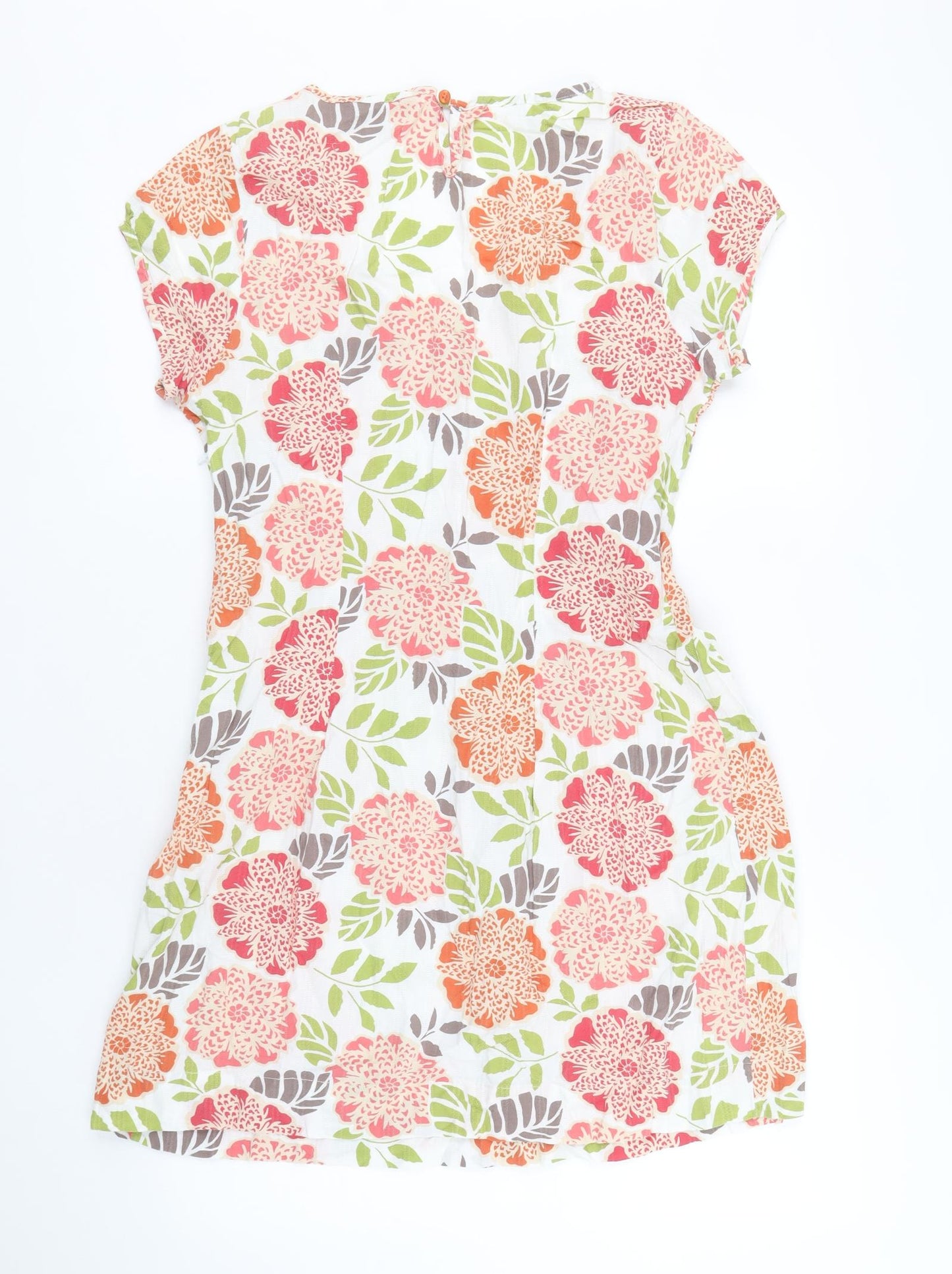 Baby Boden Womens Multicoloured Floral Cotton A-Line Size 14 V-Neck Button