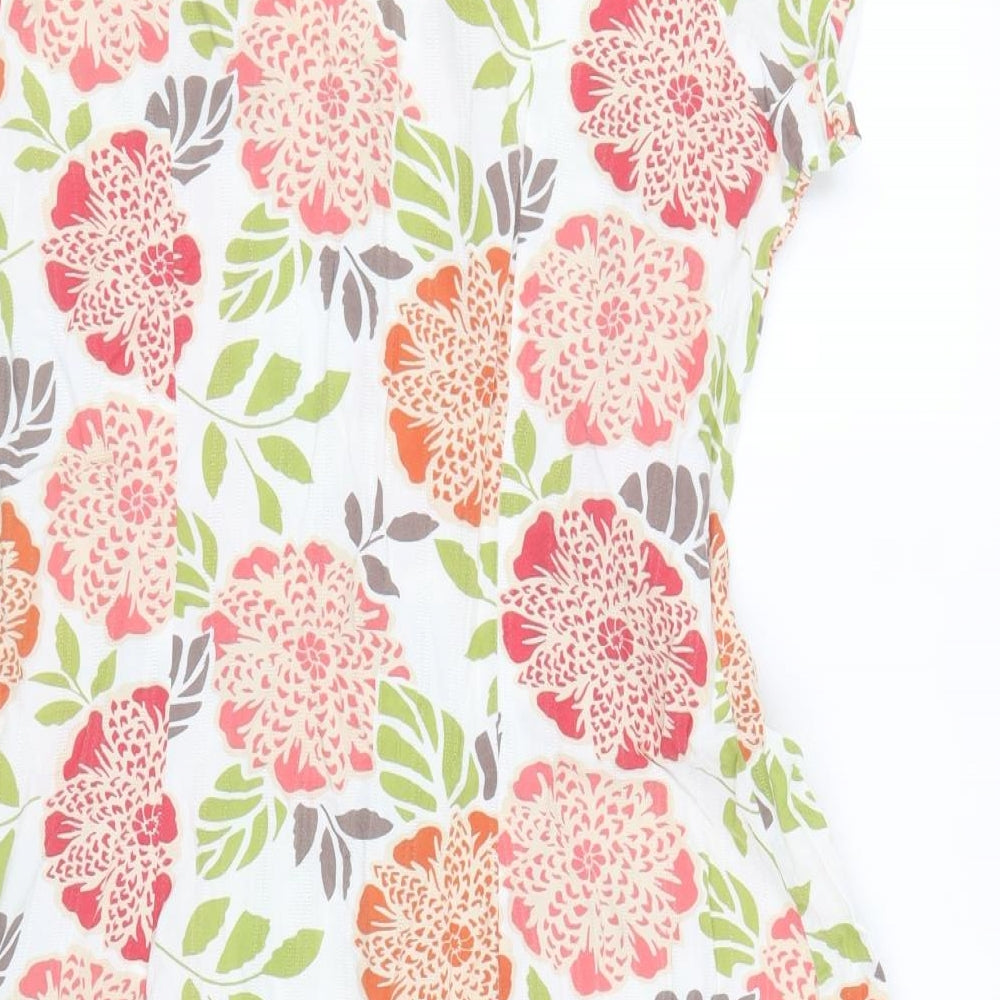 Baby Boden Womens Multicoloured Floral Cotton A-Line Size 14 V-Neck Button