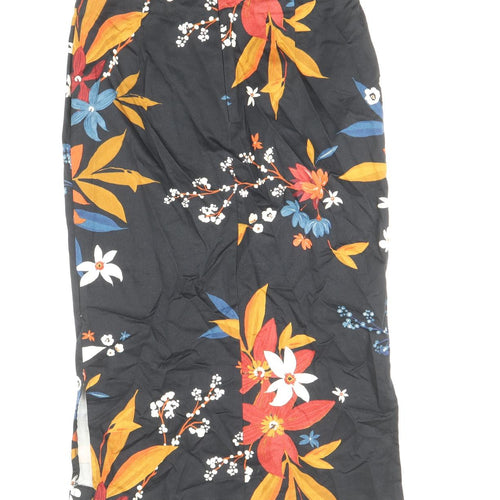 Marks and Spencer Womens Multicoloured Floral Cotton Straight & Pencil Skirt Size 10 Zip