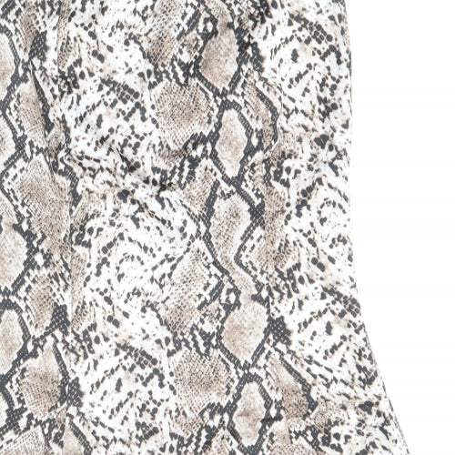 Studio Womens Brown Animal Print Polyester Trumpet Skirt Size 12 Zip - Snakeskin Pattern