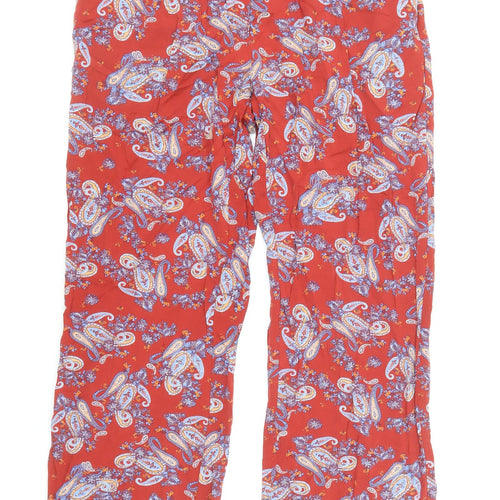 Vera Moda Womens Red Paisley Viscose Trousers Size S Regular