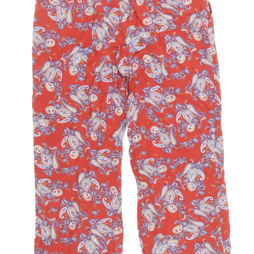 Vera Moda Womens Red Paisley Viscose Trousers Size S Regular