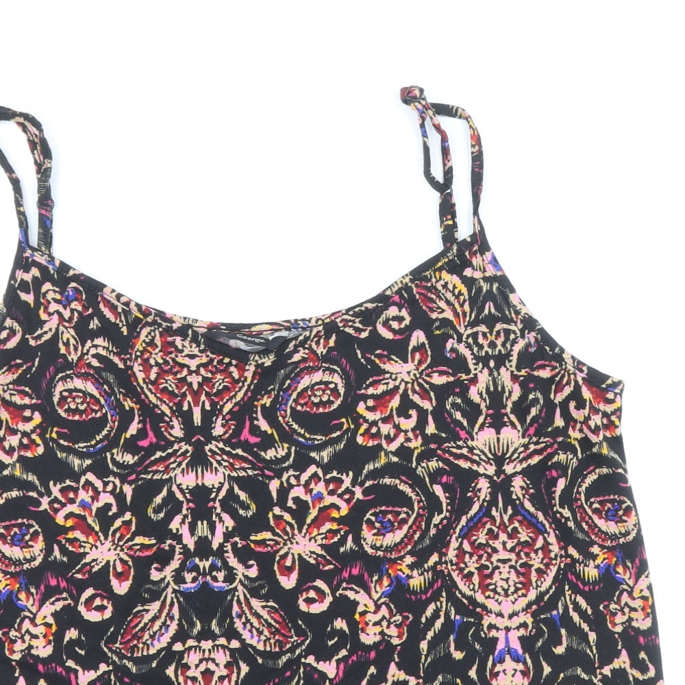 George Womens Black Geometric Polyester Camisole Tank Size 14 Scoop Neck