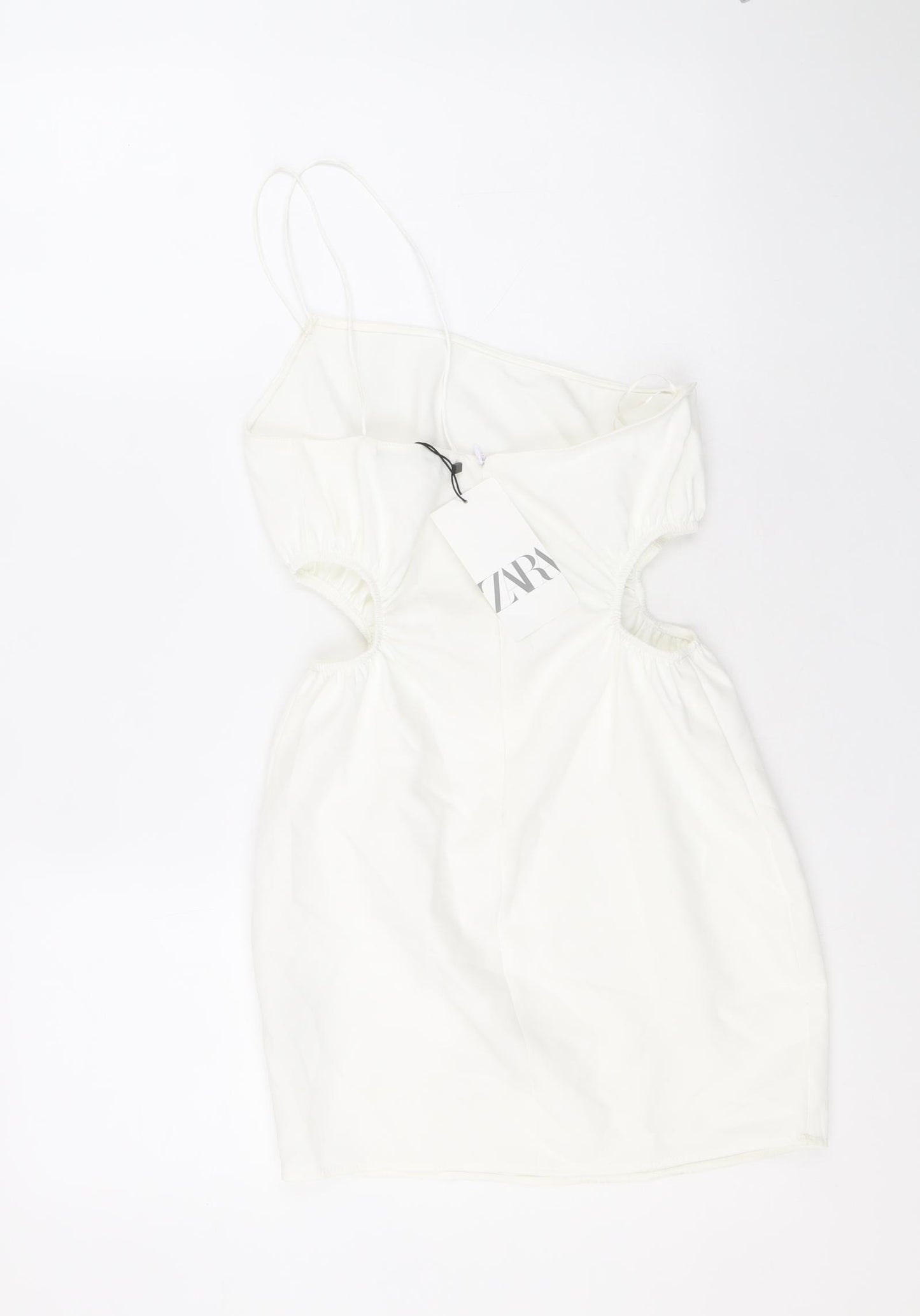 Zara Womens White Polyester Mini Size XS Square Neck Zip