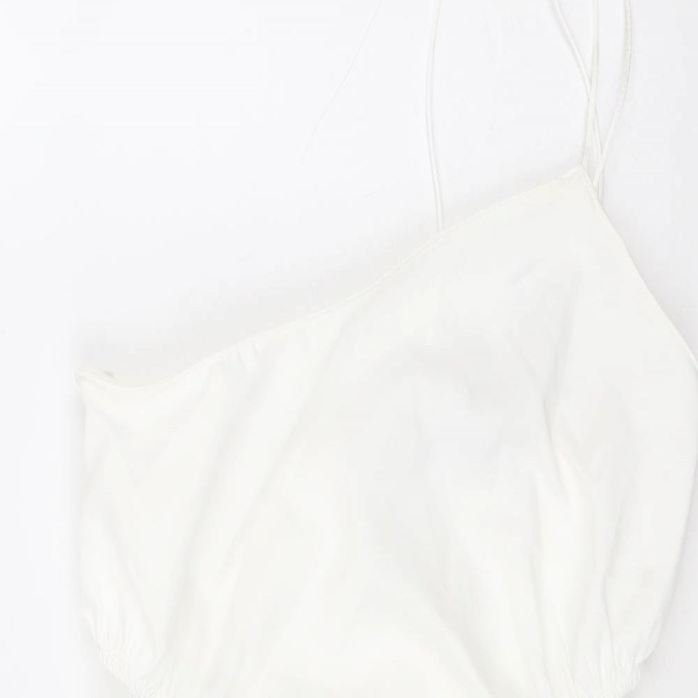 Zara Womens White Polyester Mini Size XS Square Neck Zip