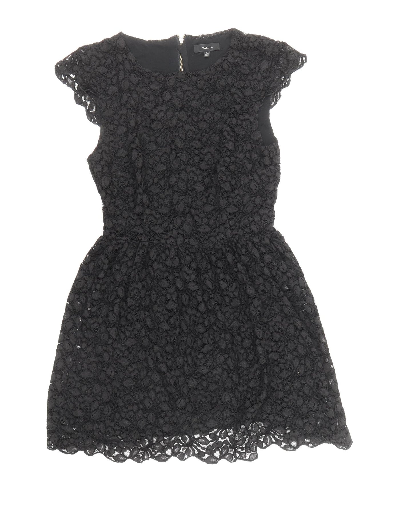 Talula Womens Black Polyester Mini Size 6 Boat Neck Zip