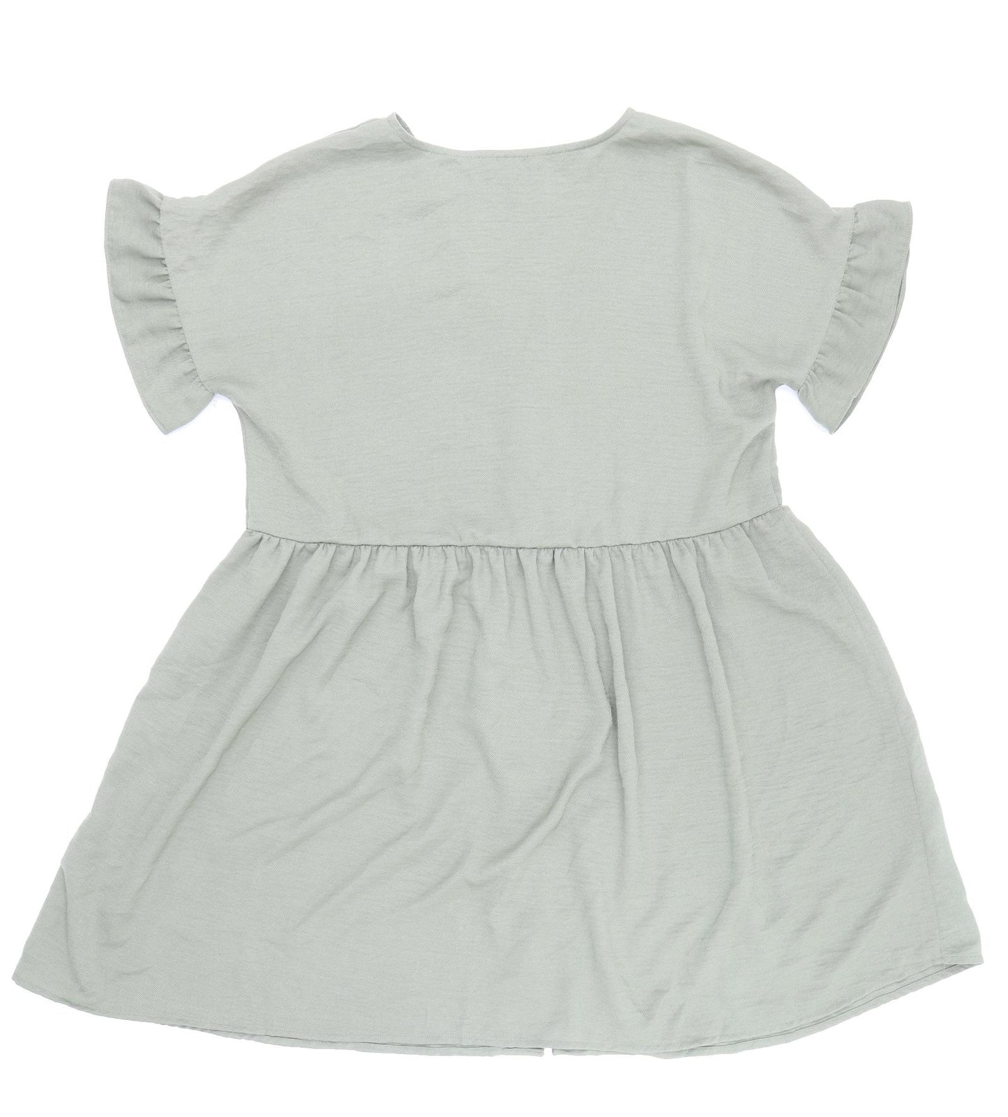 New Look Womens Green Polyester Trapeze & Swing Size 10 V-Neck Button