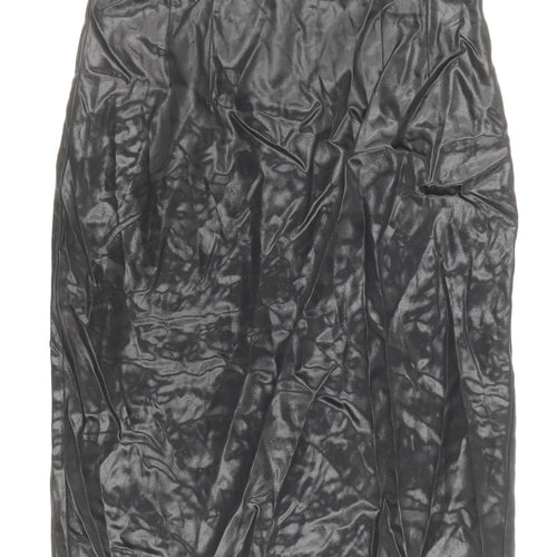 French Connection Womens Black Cotton Straight & Pencil Skirt Size 10 Zip