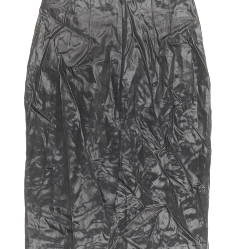 French Connection Womens Black Cotton Straight & Pencil Skirt Size 10 Zip
