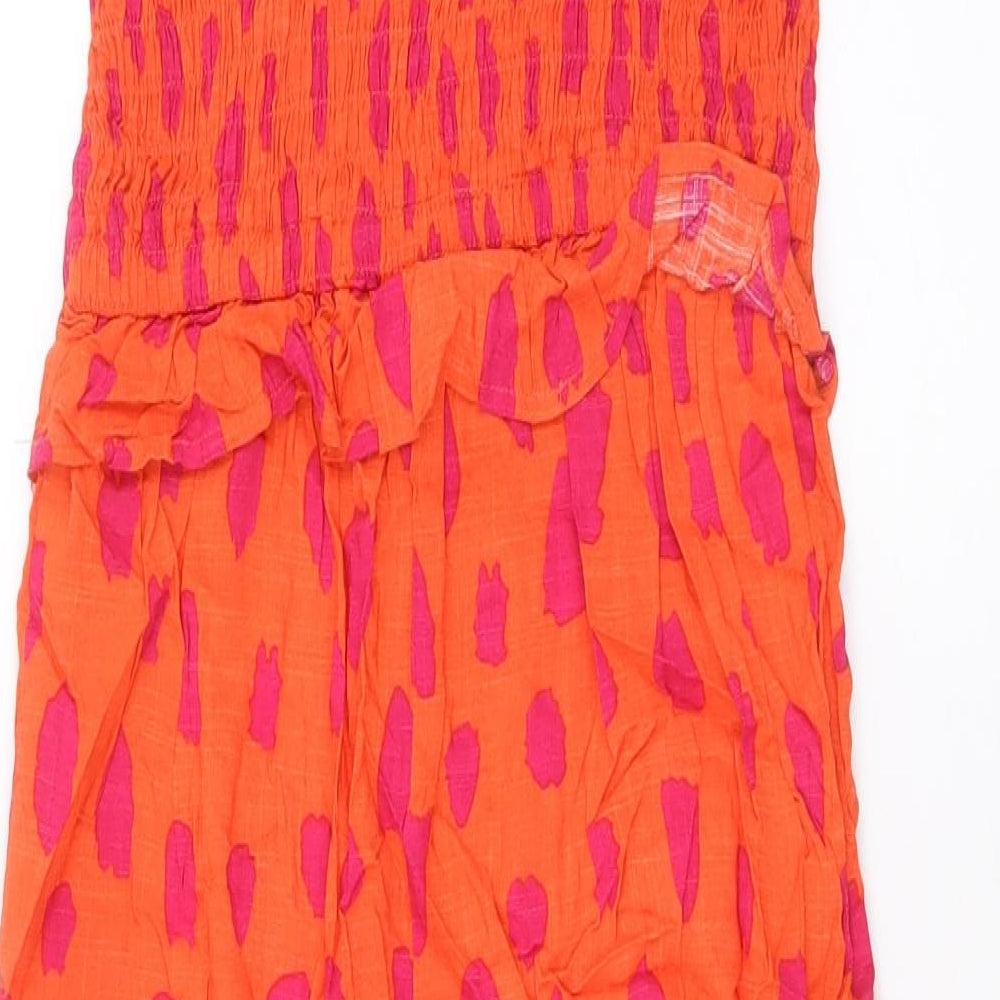 Matalan Girls Orange Geometric Viscose Jumpsuit One-Piece Size 13 Years Pullover