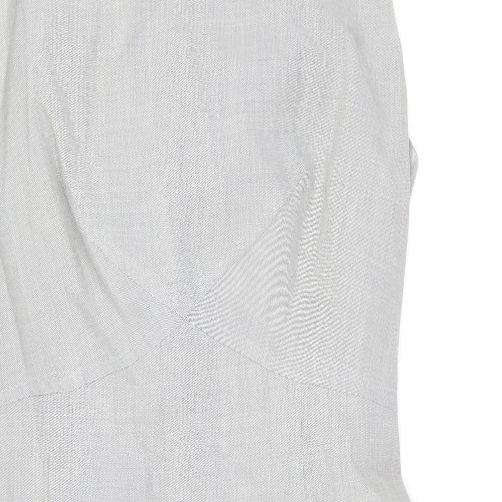 Marella Womens Grey Wool Pencil Dress Size 12 Boat Neck Zip