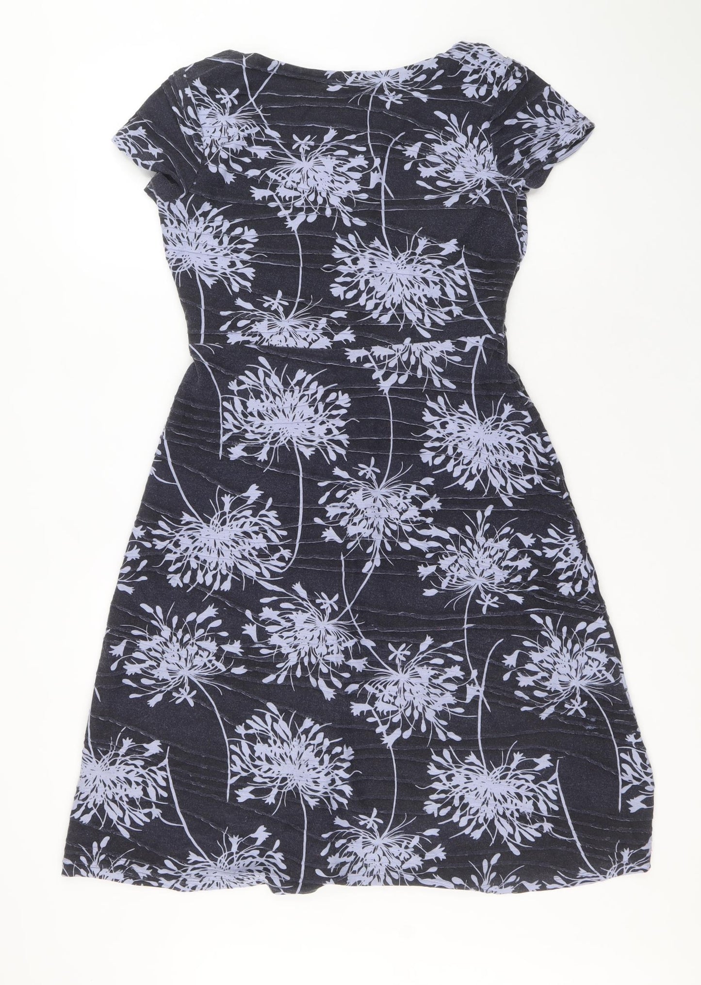 RJR.John Rocha Womens Purple Floral Polyester A-Line Size 10 Boat Neck Pullover