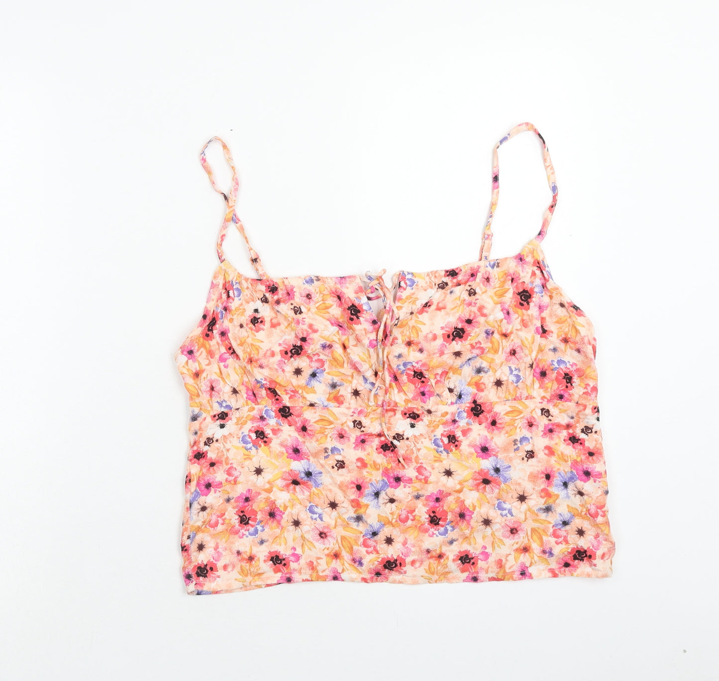 Primark Womens Multicoloured Floral Viscose Camisole Tank Size 14 Scoop Neck