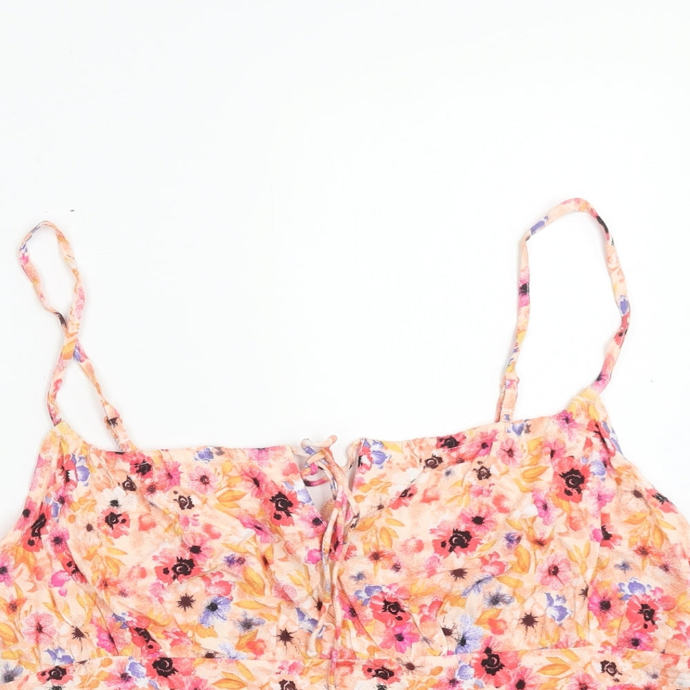 Primark Womens Multicoloured Floral Viscose Camisole Tank Size 14 Scoop Neck