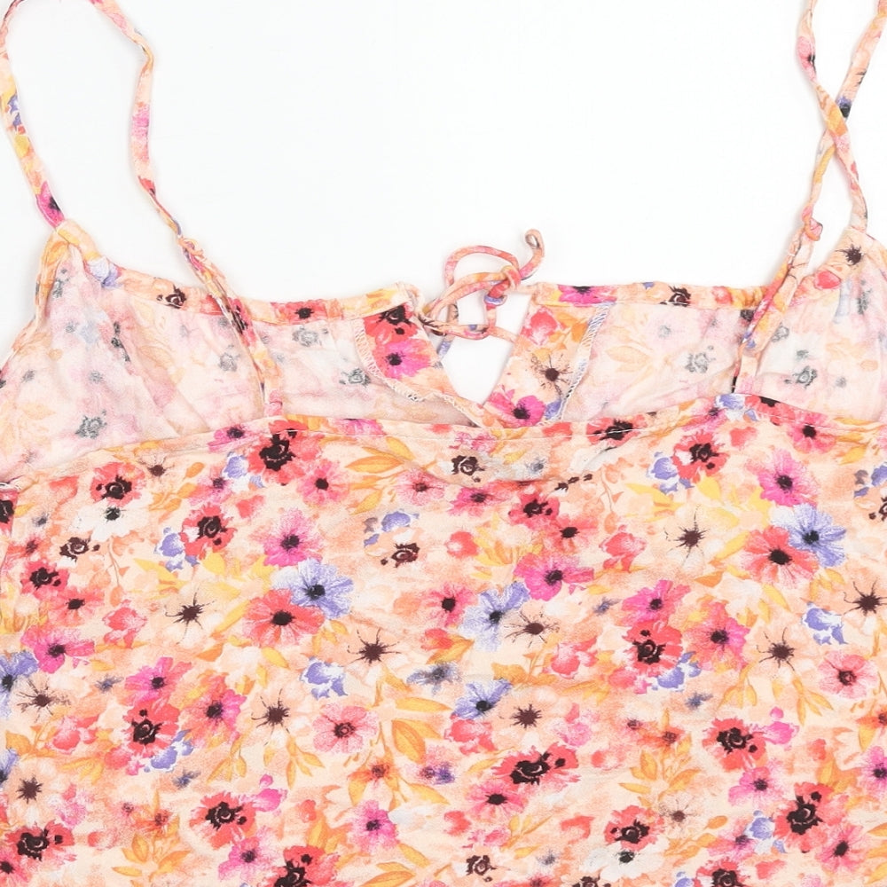 Primark Womens Multicoloured Floral Viscose Camisole Tank Size 14 Scoop Neck