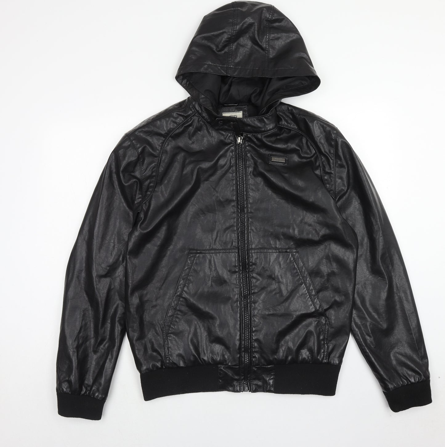 Ecko Unltd. Mens Black Bomber Jacket Jacket Size L Zip