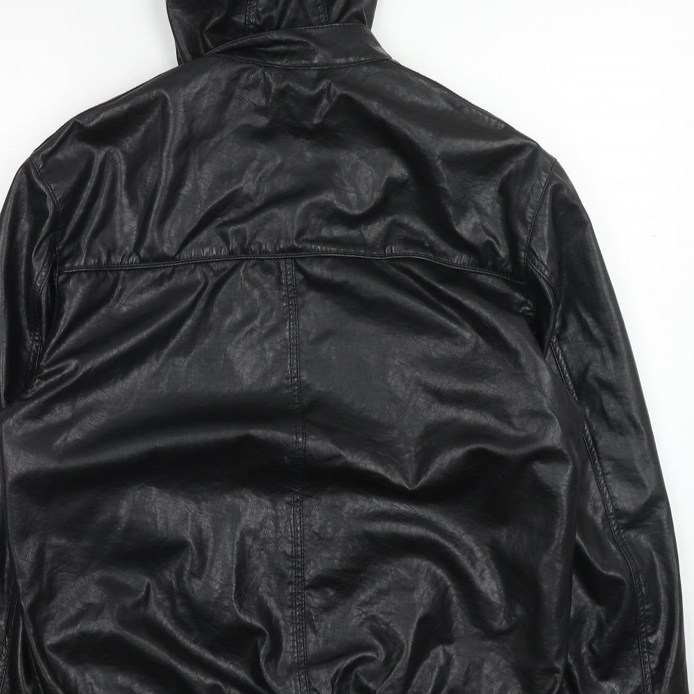 Ecko Unltd. Mens Black Bomber Jacket Jacket Size L Zip