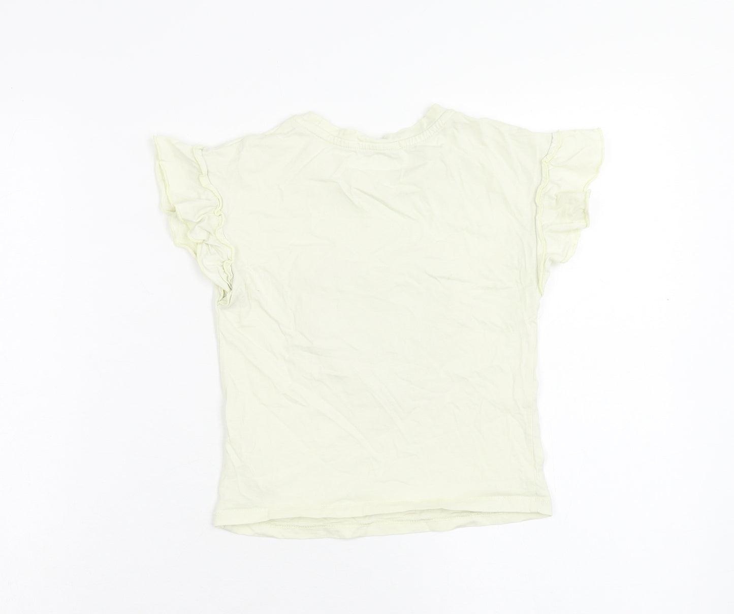 Primark Girls Ivory Cotton Basic T-Shirt Size 3-4 Years Round Neck Pullover - Best Day Ever!