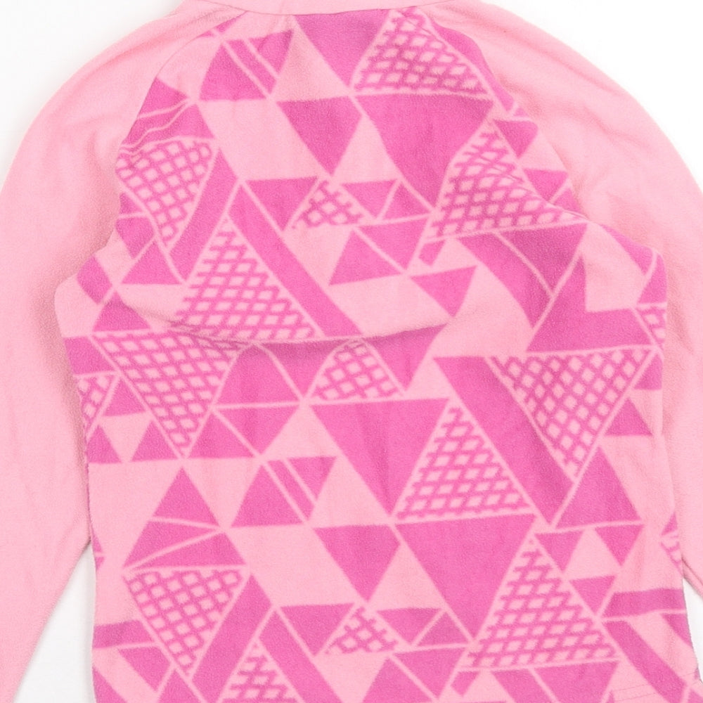 Mountain Warehouse Girls Pink Geometric Polyester Pullover Sweatshirt Size 5-6 Years Zip