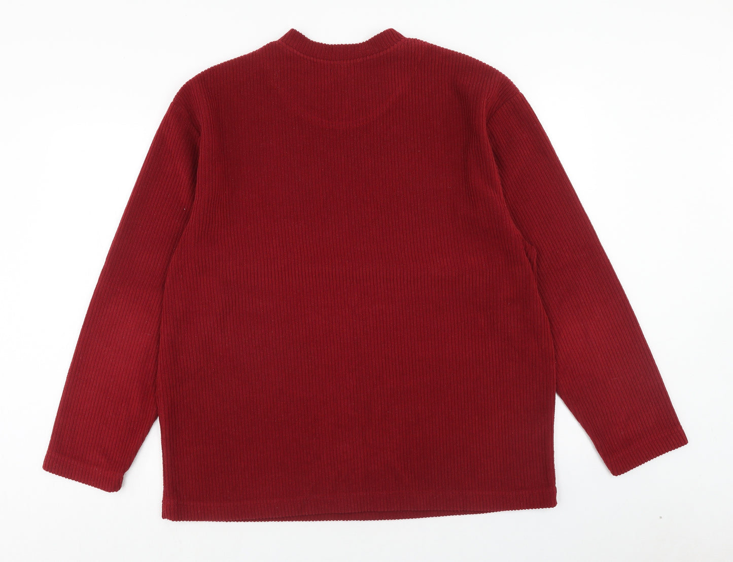 West Rock Mens Red Polyester Pullover Sweatshirt Size L - Ribbed