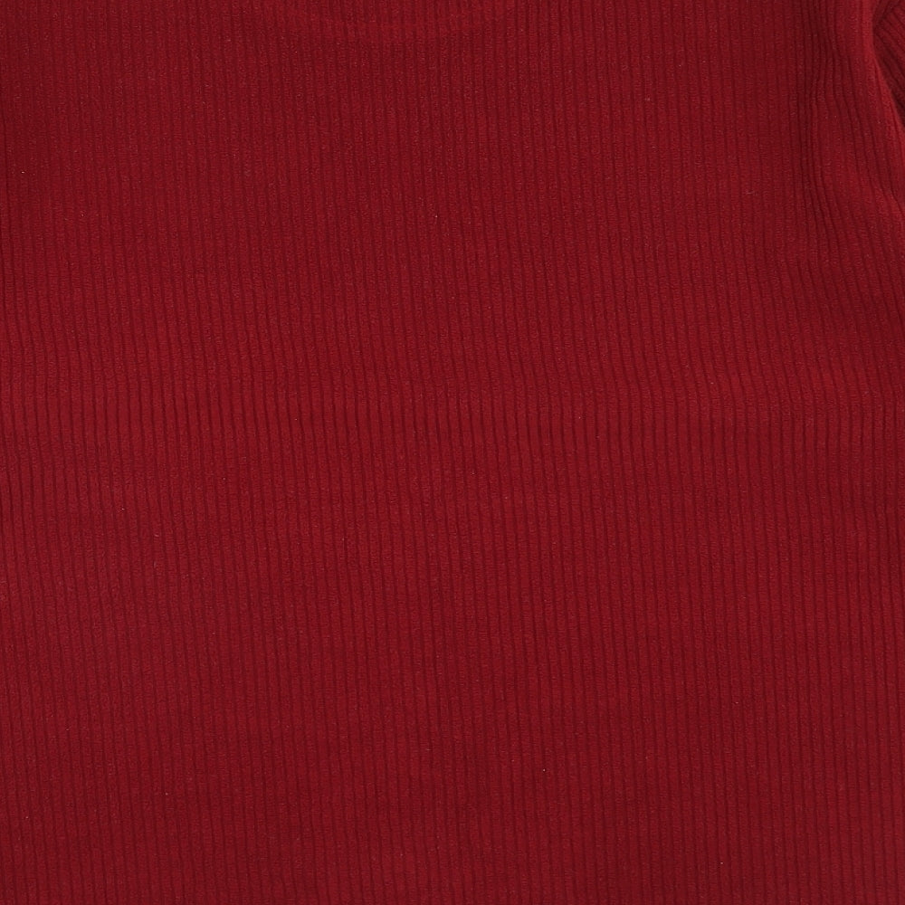West Rock Mens Red Polyester Pullover Sweatshirt Size L - Ribbed