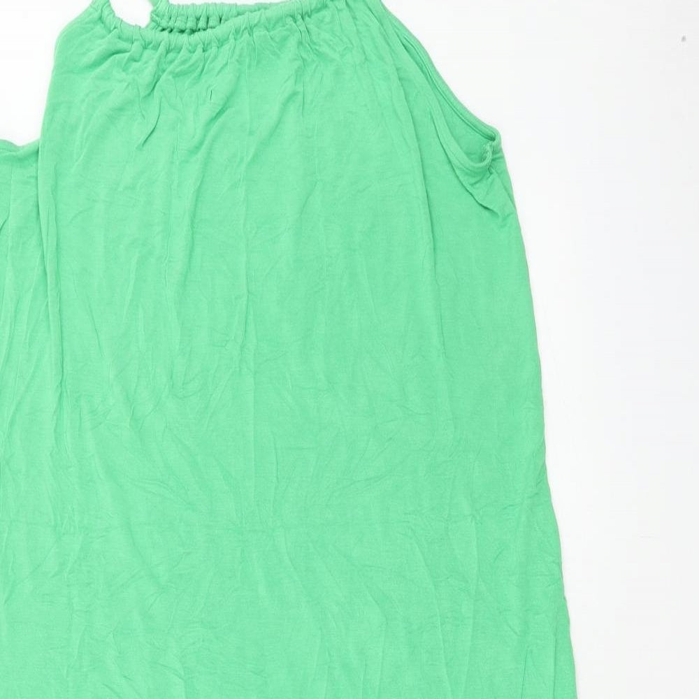 TU Womens Green Viscose Tank Dress Size 16 Round Neck Pullover