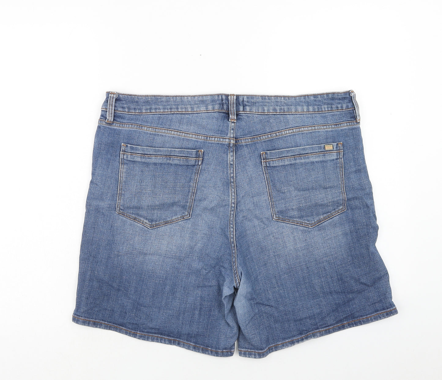 F&F Womens Black Cotton Boyfriend Shorts Size 18 Regular Zip